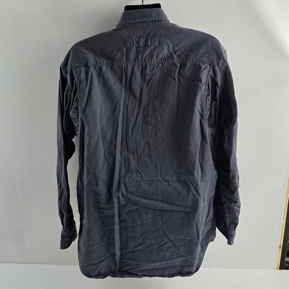 Duluth Trading Co. Mens‎ L Tall Button Down Shirt Long Sleeve Blue Cotton - Picture 2 of 8